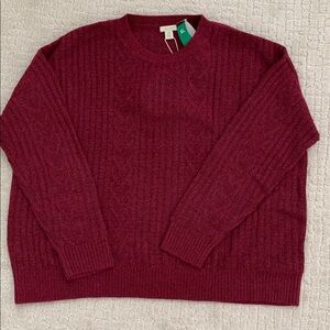 NWT Legendary Outfitters Women’s Cozy Cable Knit Sweater Size XL Garnet